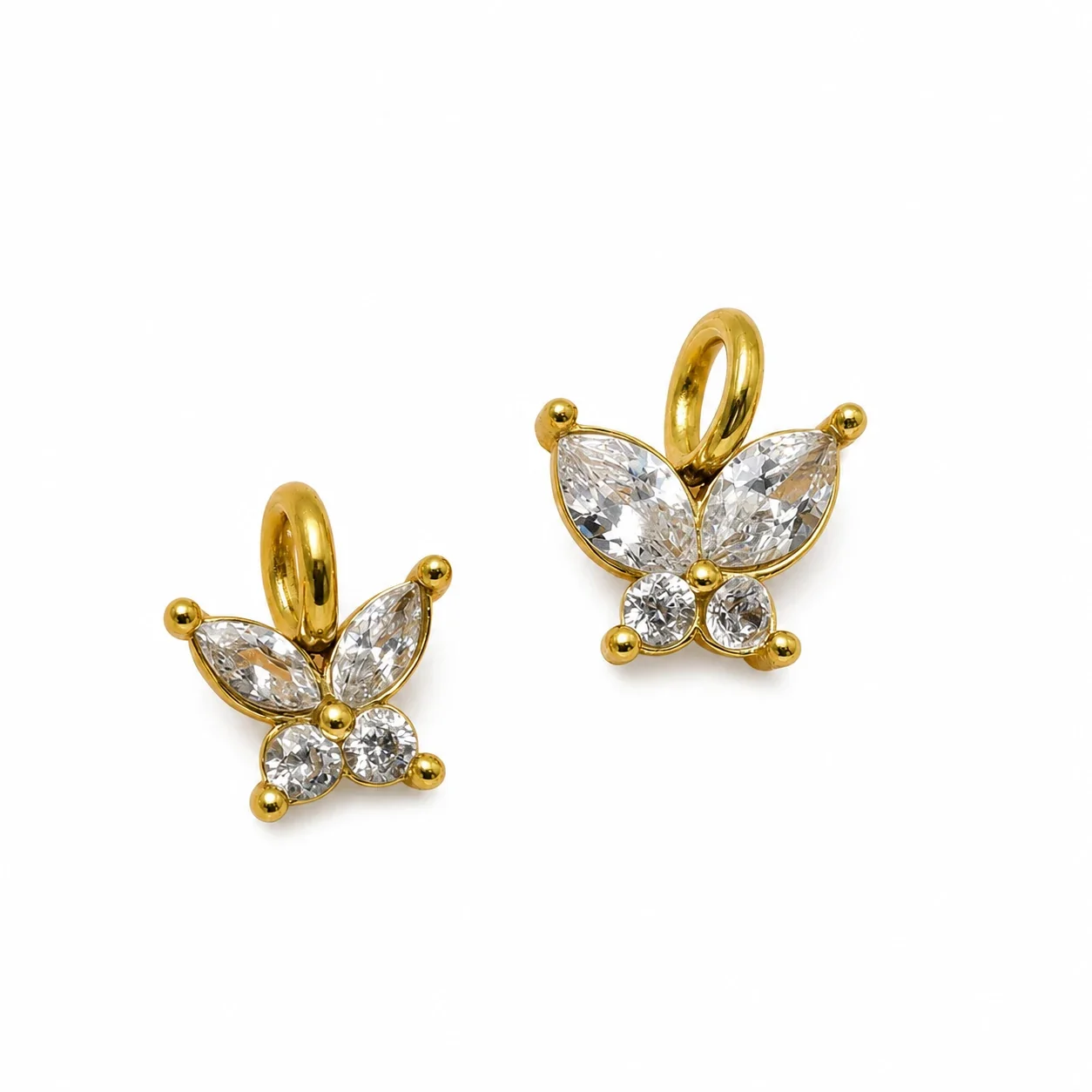 Delicate Gold-Plated CZ Butterfly Pendant