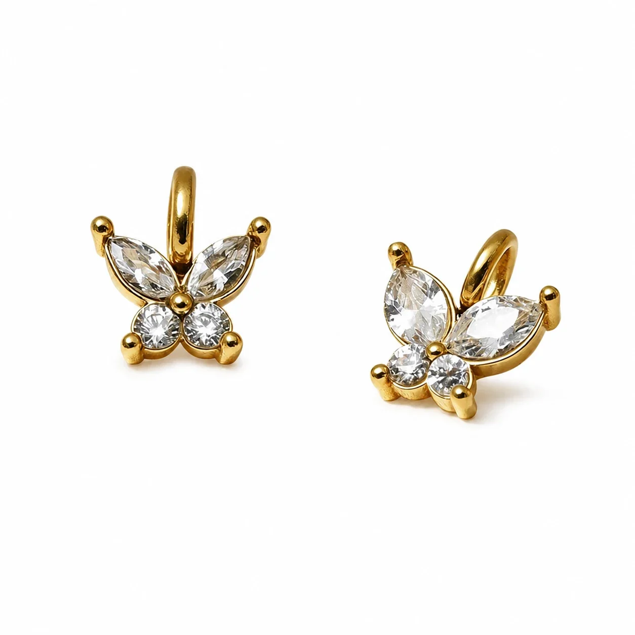 Delicate Gold-Plated CZ Butterfly Pendant