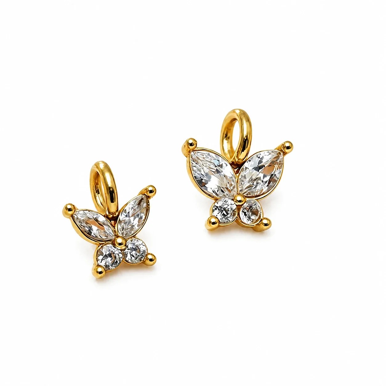 Delicate Gold-Plated CZ Butterfly Pendant