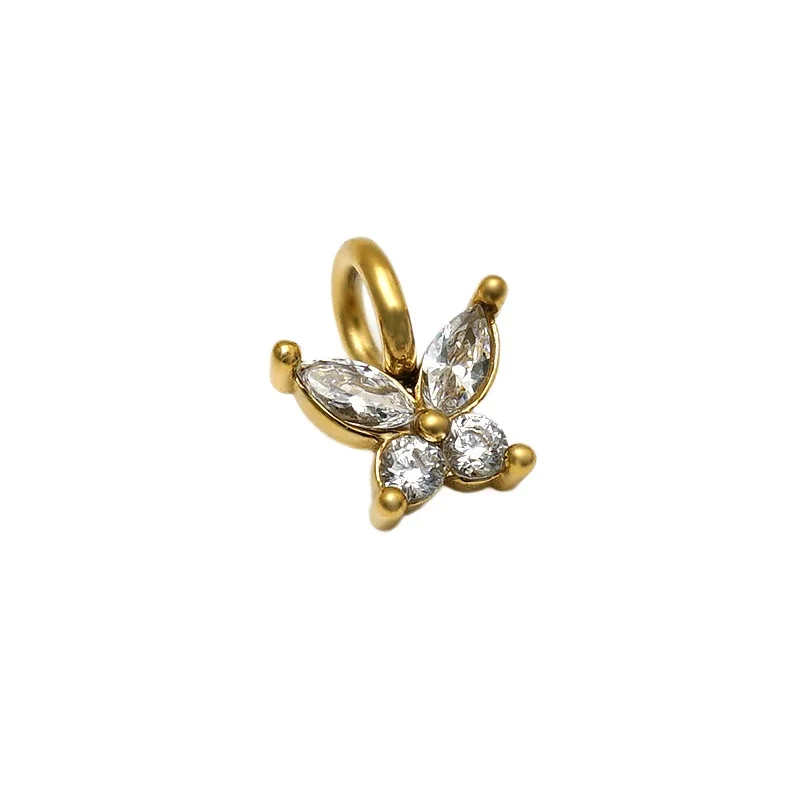 Delicate Gold-Plated CZ Butterfly Pendant