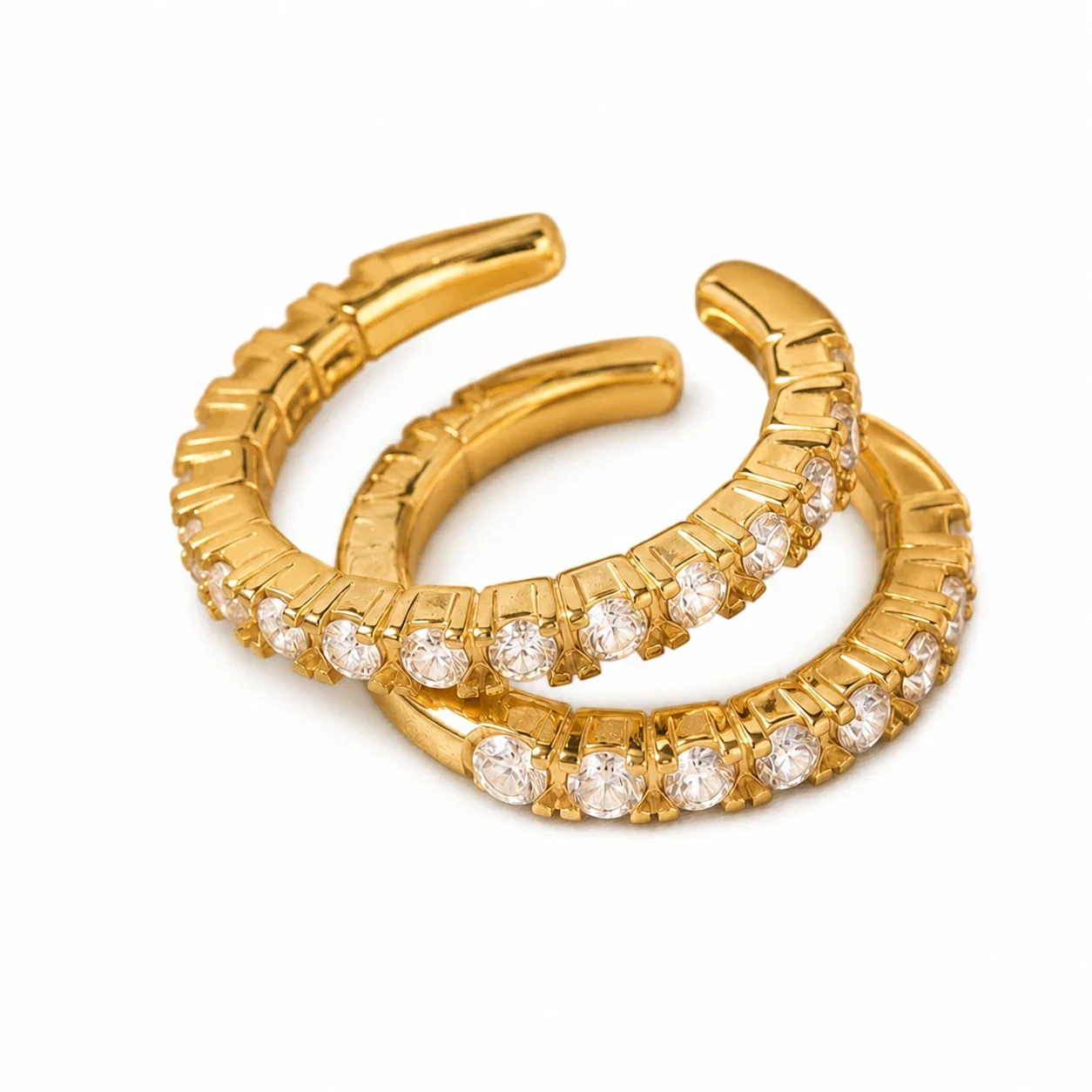 Radiant 316 Stainless Steel Pavé CZ Ear Cuff