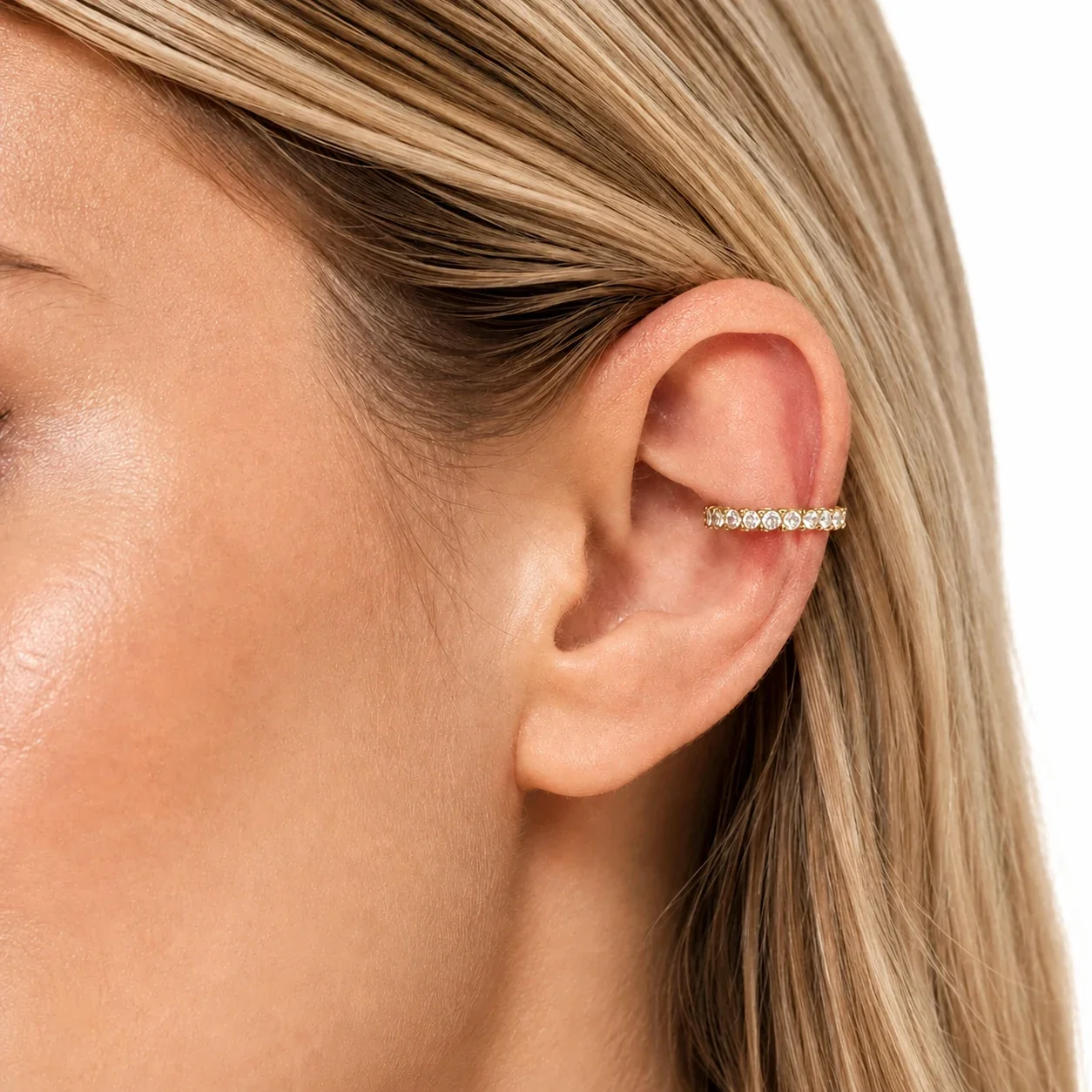 Radiant 316 Stainless Steel Pavé CZ Ear Cuff