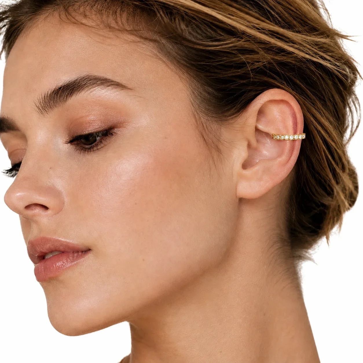Radiant 316 Stainless Steel Pavé CZ Ear Cuff