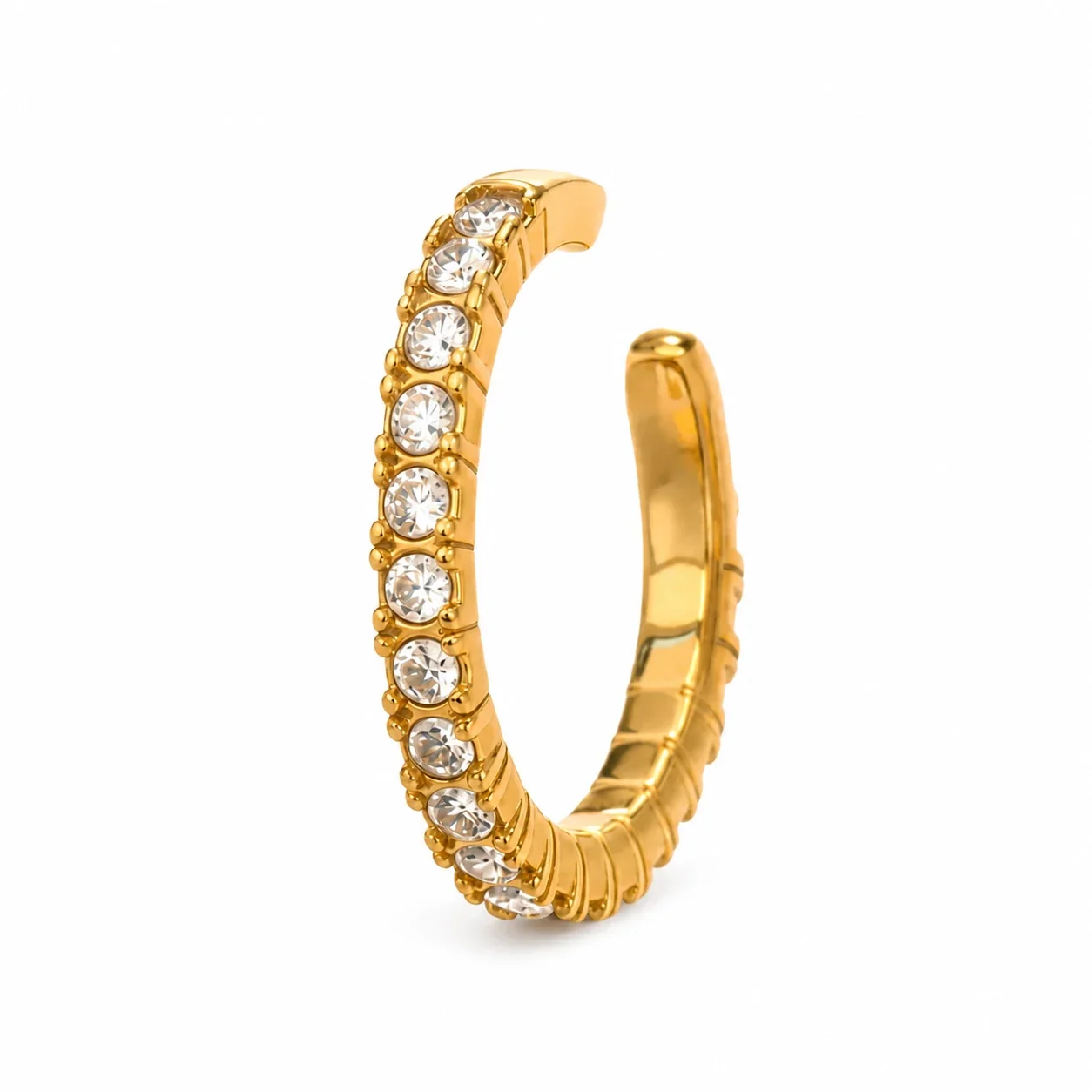 Radiant 316 Stainless Steel Pavé CZ Ear Cuff