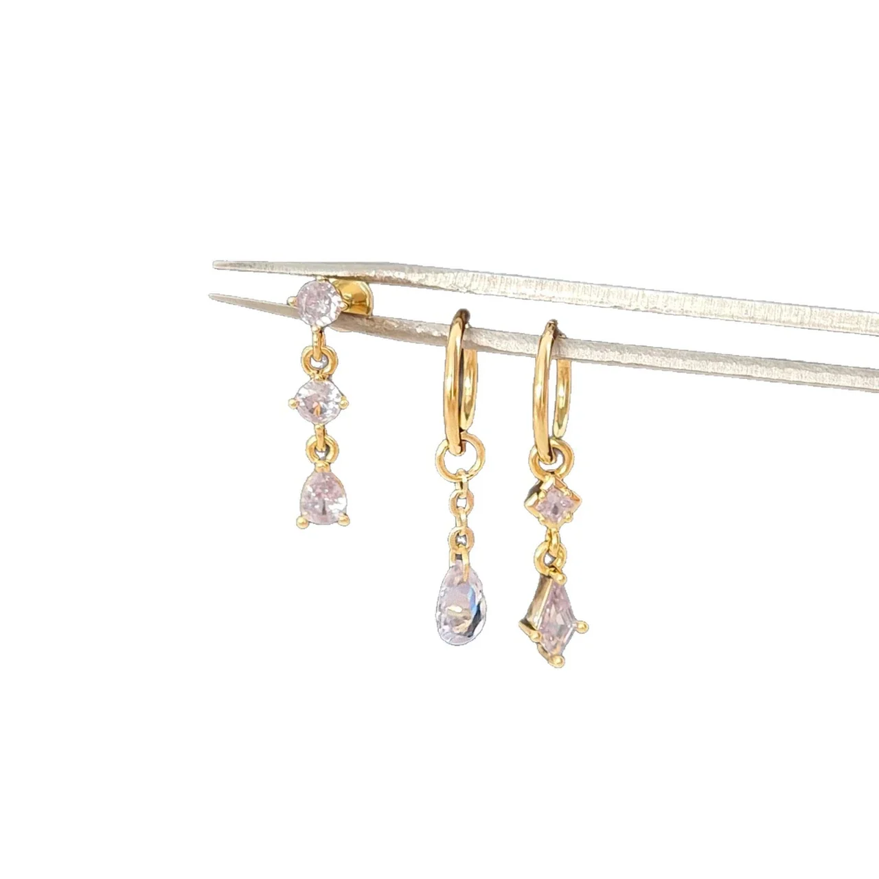 Delicate 316 Stainless Steel Teardrop CZ Ear Cuff