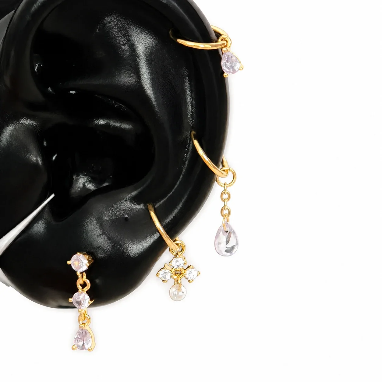 Delicate 316 Stainless Steel Teardrop CZ Ear Cuff