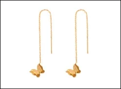 Delicate Gold-Tone Butterfly Threader Drop Earrings - Gold
