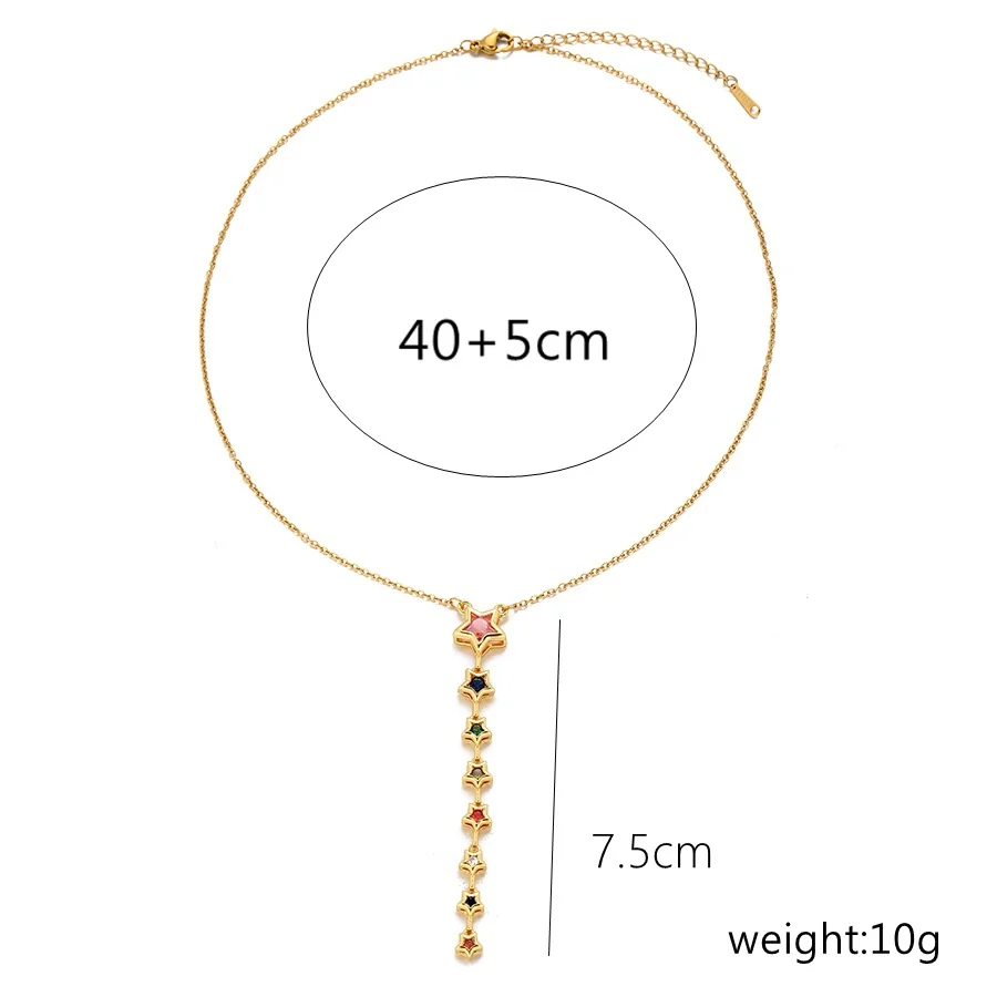 Produktfoto: Star Necklace with Cascading Crystals, Gold-Plated Stainless Steel