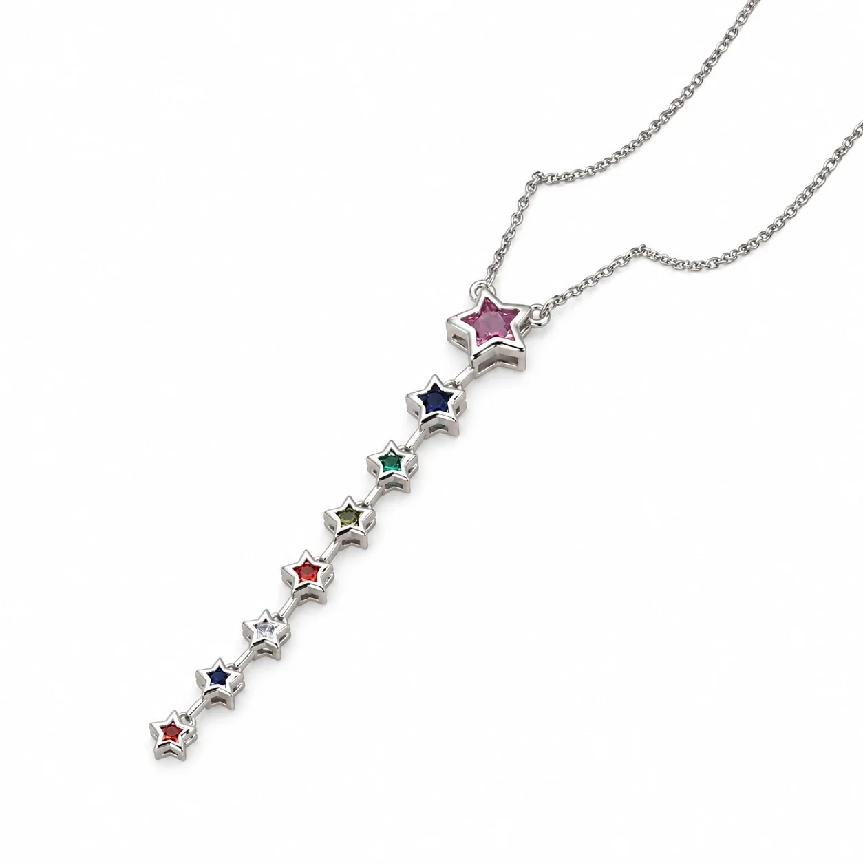 Produktfoto: Star Necklace with Cascading Crystals, Gold-Plated Stainless Steel