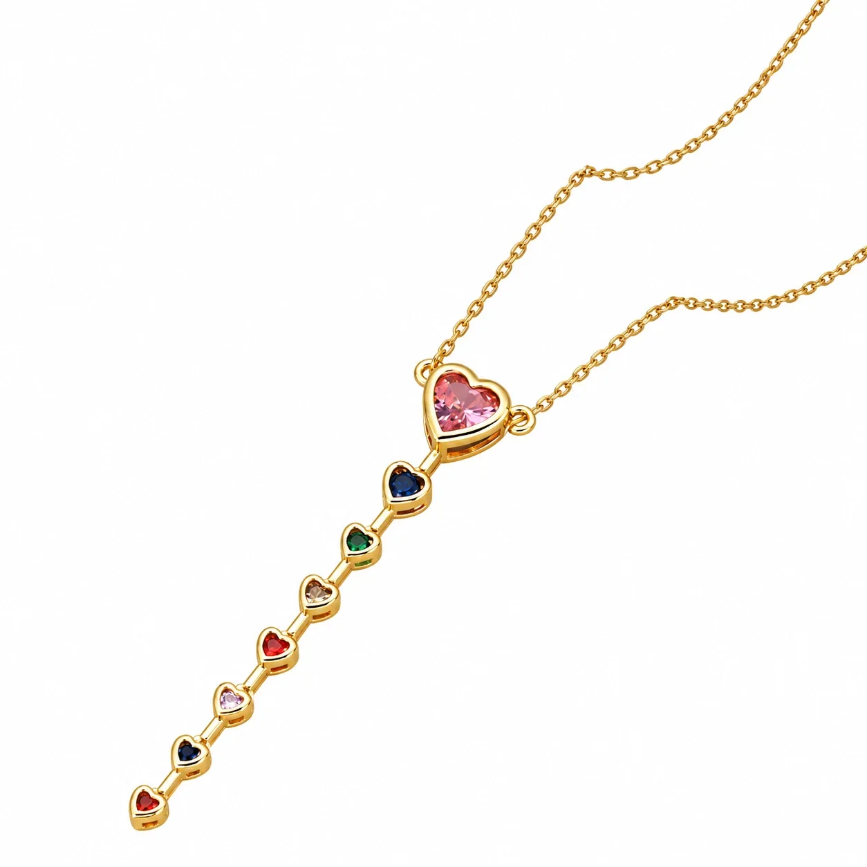 Produktfoto: Star Necklace with Cascading Crystals, Gold-Plated Stainless Steel