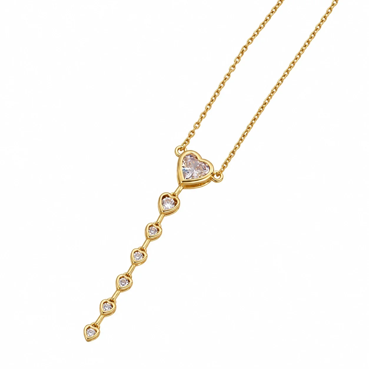 Produktfoto: Star Necklace with Cascading Crystals, Gold-Plated Stainless Steel