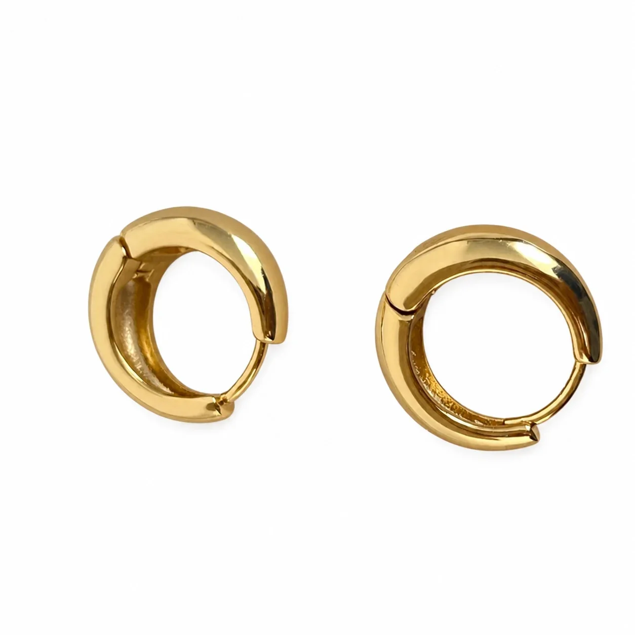 Sculptural Gold-Plated Dome Teardrop Huggie Earrings