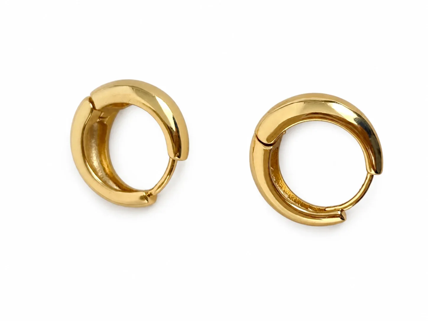 Sculptural Gold-Plated Dome Teardrop Huggie Earrings - Gold