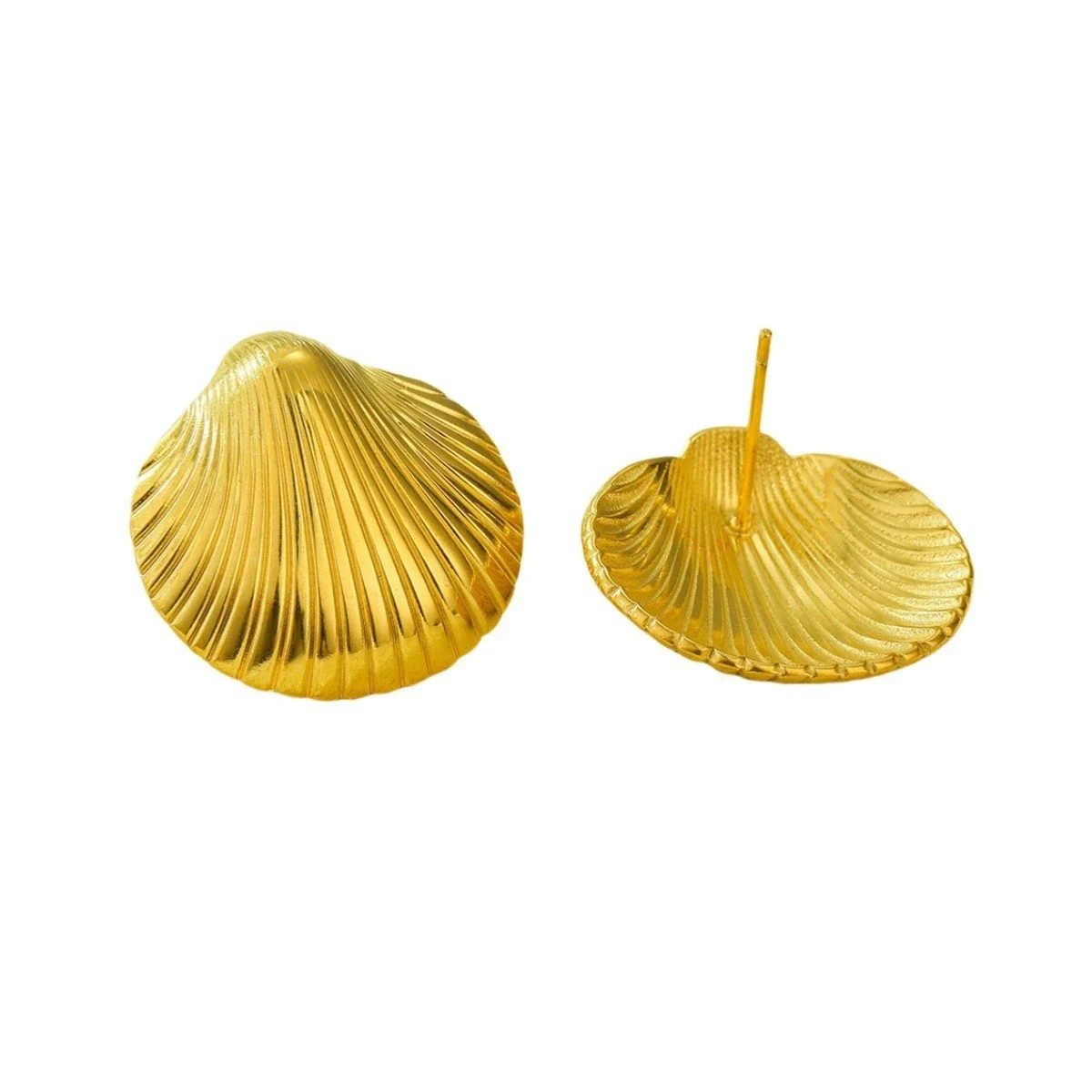 Seashell Drop Earrings with Starfish 18K Gold-Plated Steel