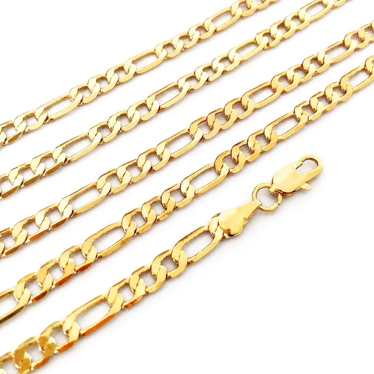 Bold Gold-Plated Figaro Curb Link Chain Necklace