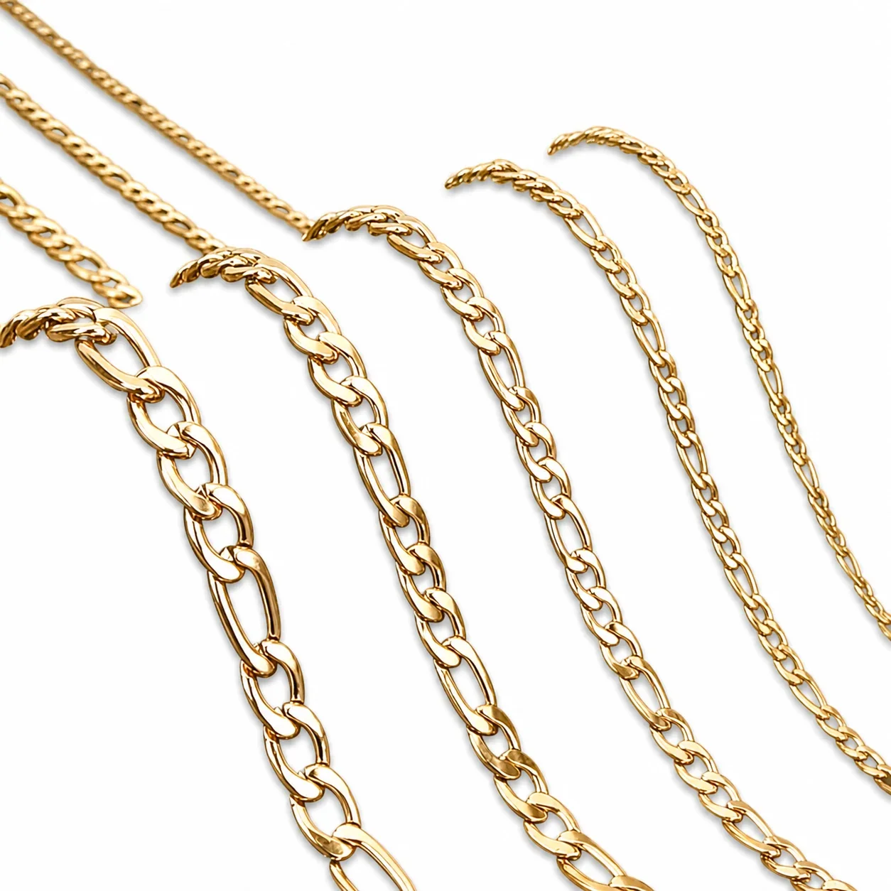 Bold Gold-Plated Figaro Curb Link Chain Necklace