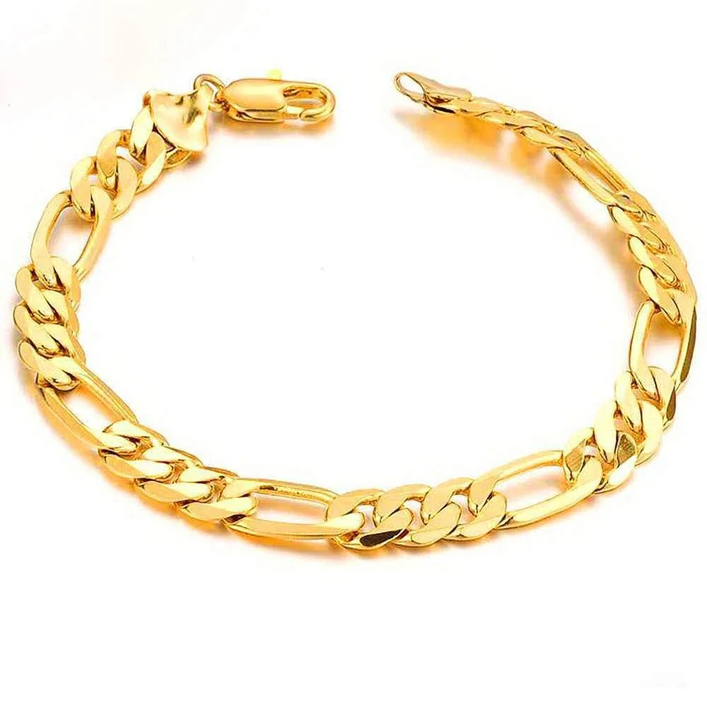 Bold Gold-Plated Figaro Curb Link Chain Necklace