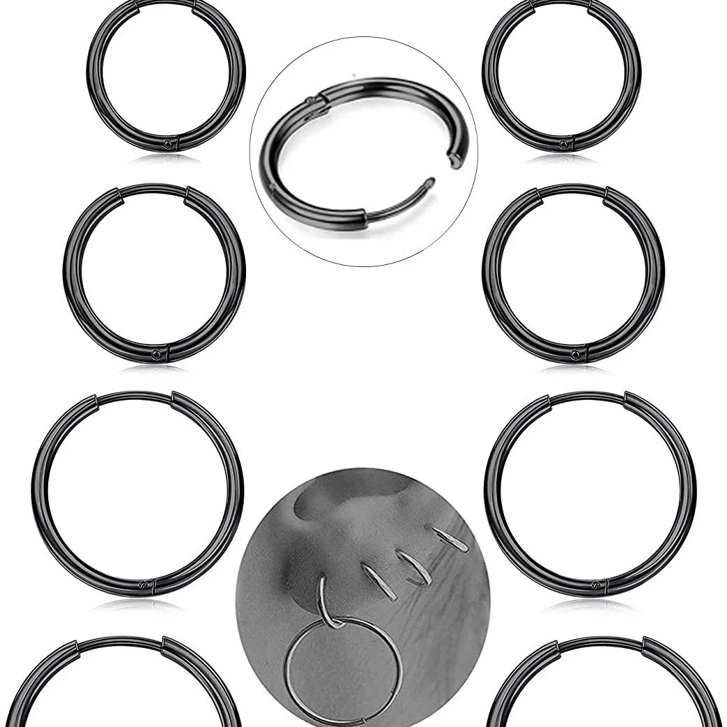 Polished 316 Stainless Steel Round Wire Hoop Earrings