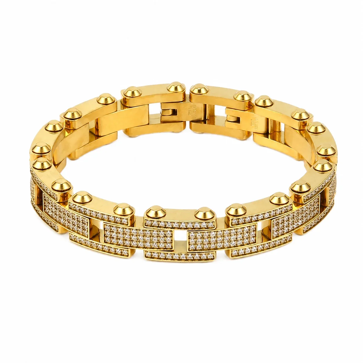 Bold 316 Stainless Steel CZ Link Chain Bracelet