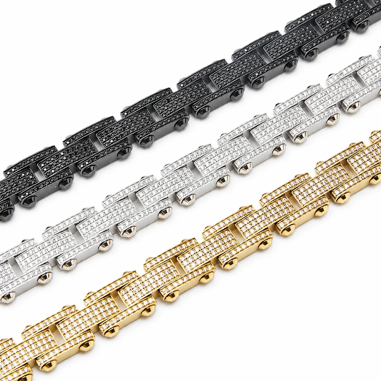 Bold 316 Stainless Steel CZ Link Chain Bracelet