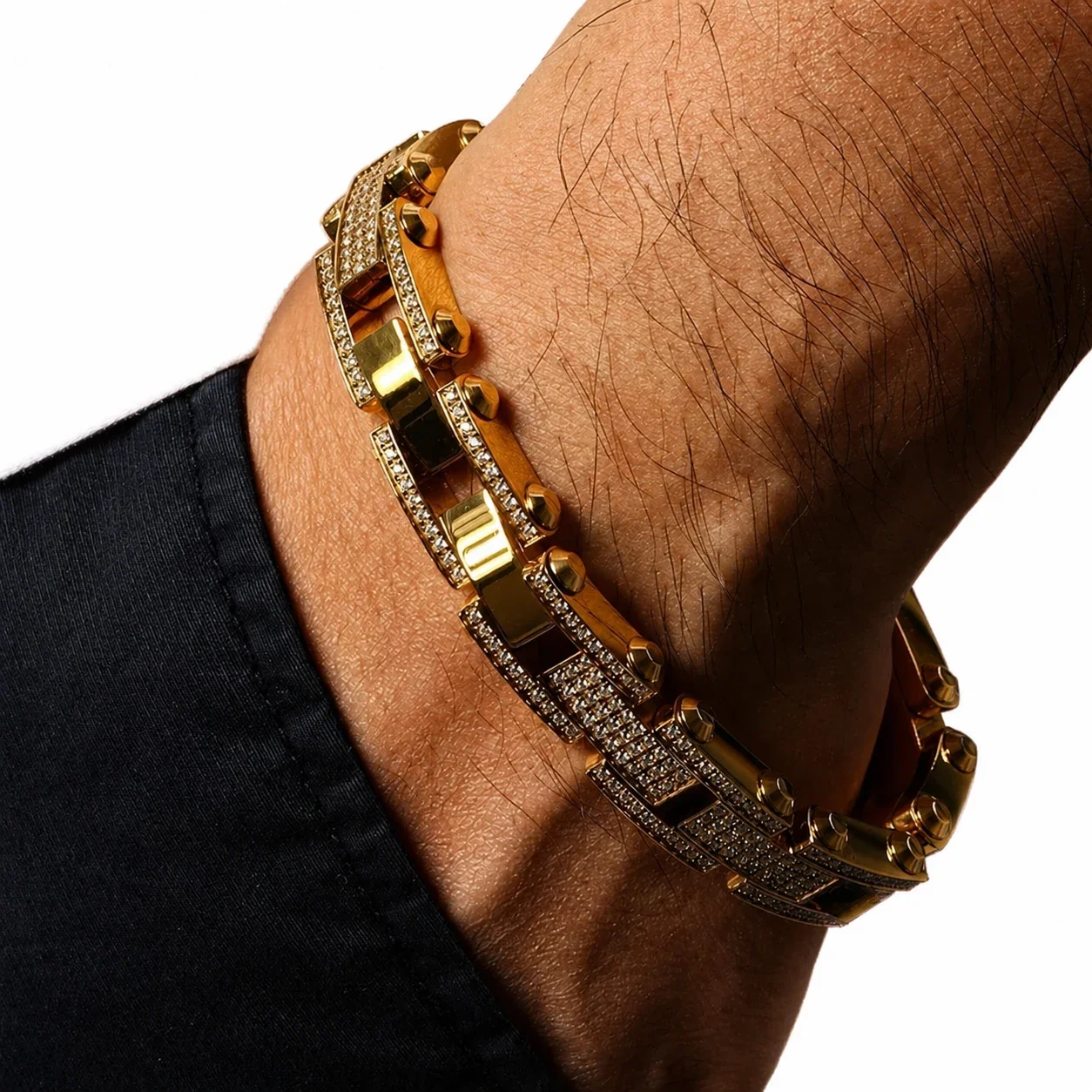 Bold 316 Stainless Steel CZ Link Chain Bracelet