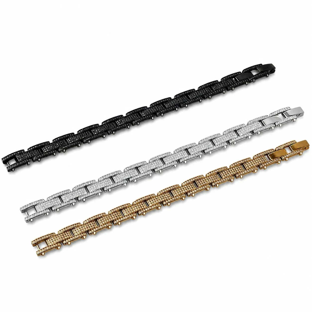 Bold 316 Stainless Steel CZ Link Chain Bracelet