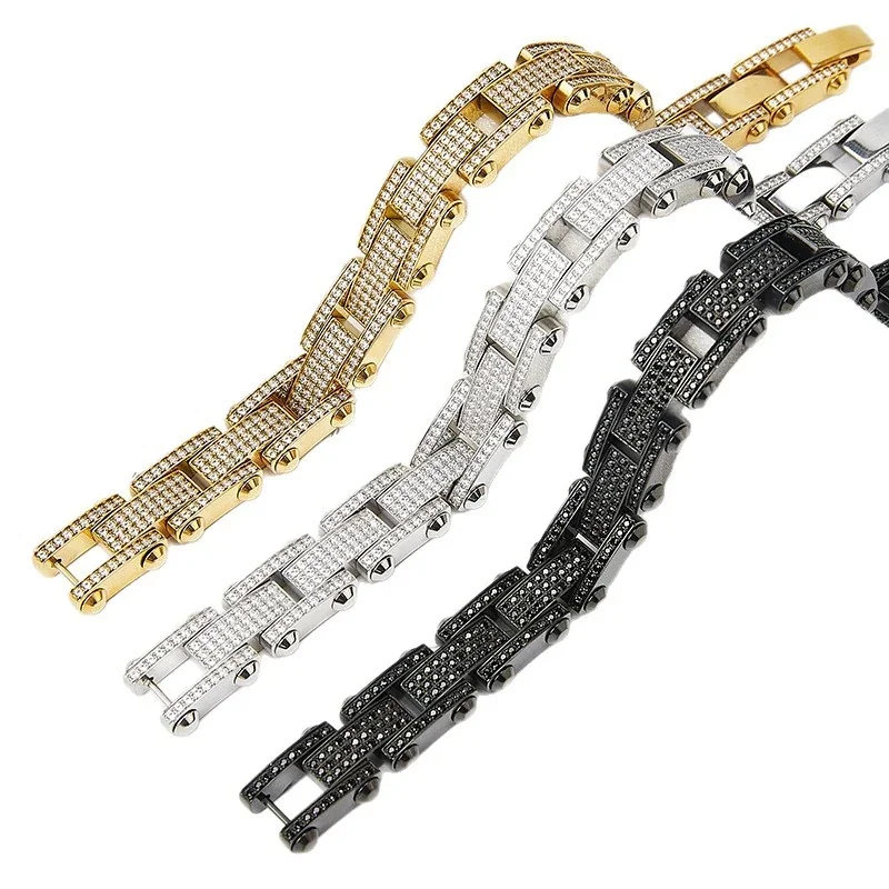 Bold 316 Stainless Steel CZ Link Chain Bracelet