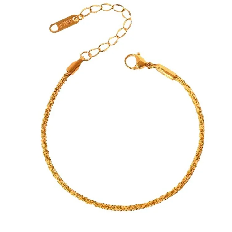 Twisted Rope Chain Bracelet in 18K Gold-Plated Stainless Steel