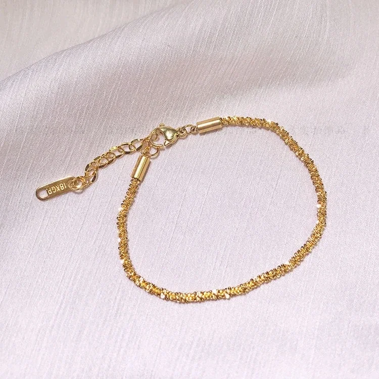 Twisted Rope Chain Bracelet in 18K Gold-Plated Stainless Steel