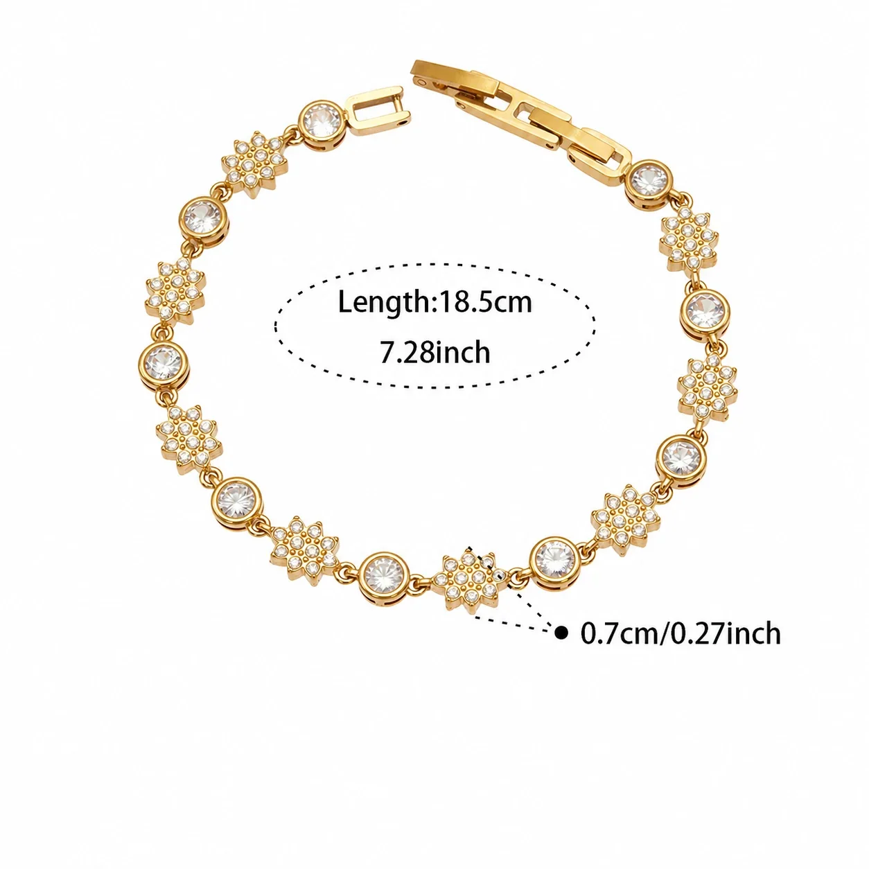 Ornate 18K Gold-Plated Steel CZ Clover Heart Jewelry Set - Gold Round CZ . cm