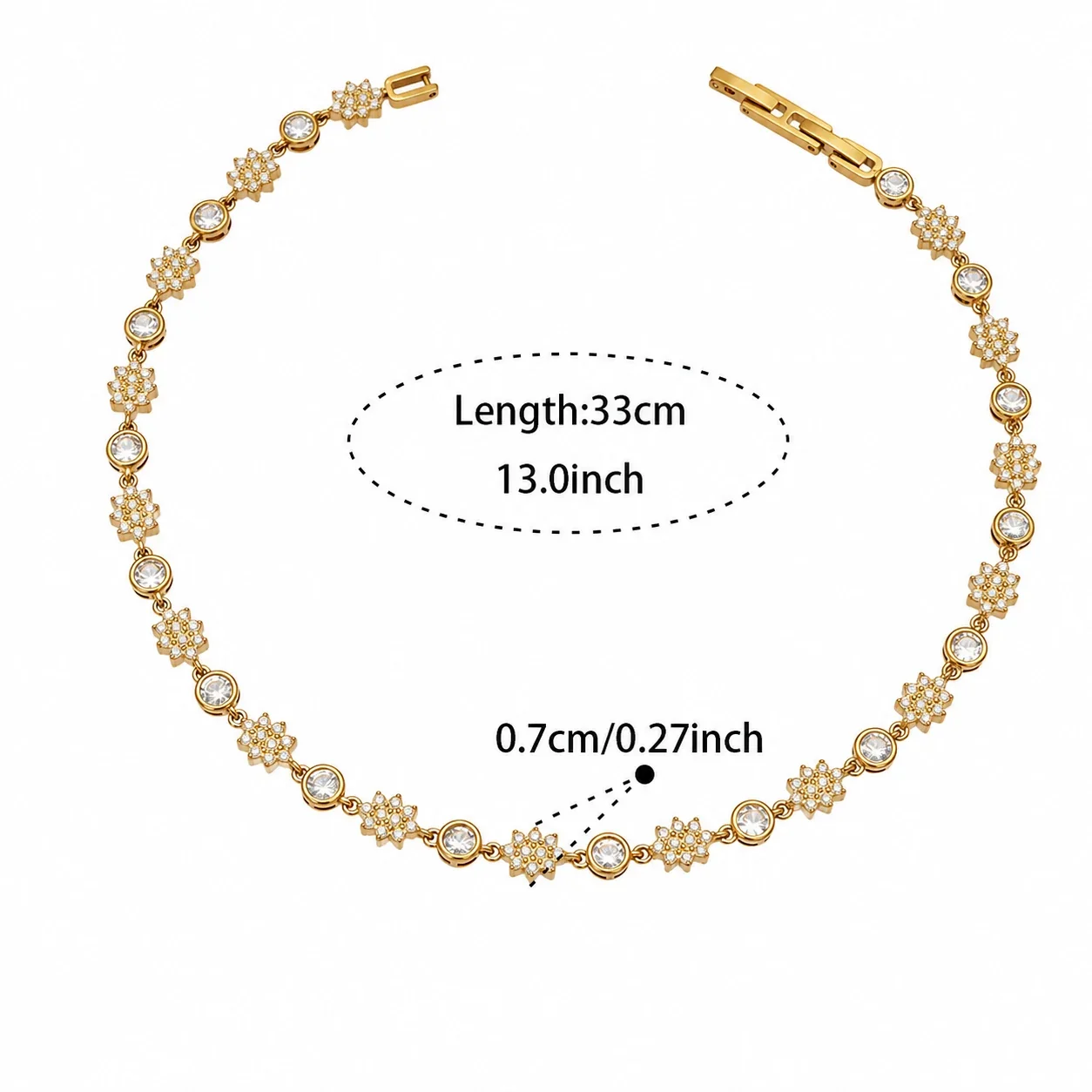Ornate 18K Gold-Plated Steel CZ Clover Heart Jewelry Set - Gold Round CZ cm