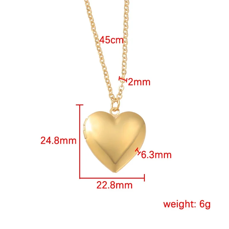 Polished 316 Stainless Steel Heart Locket Necklace