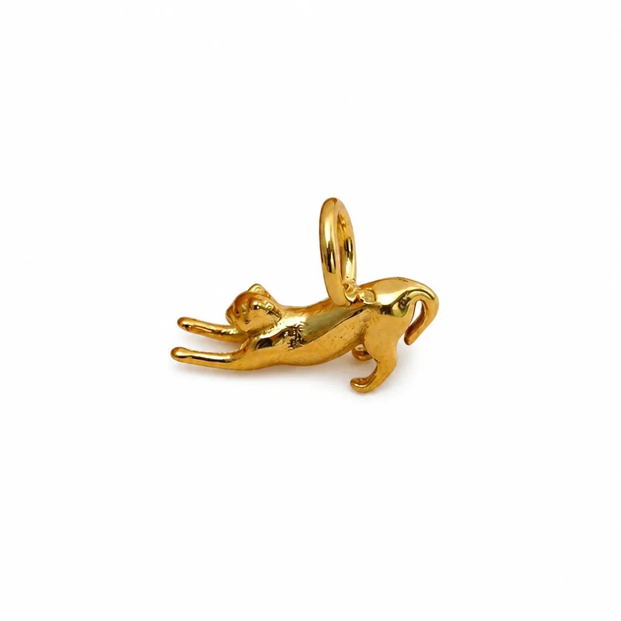 Playful 14K Gold-Plated 316 Stainless Cat Pendant