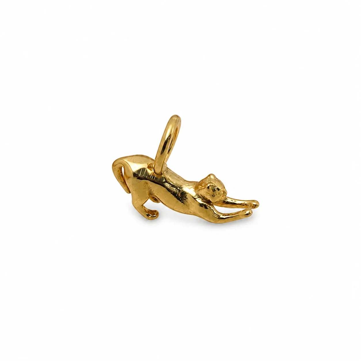 Playful 14K Gold-Plated 316 Stainless Cat Pendant