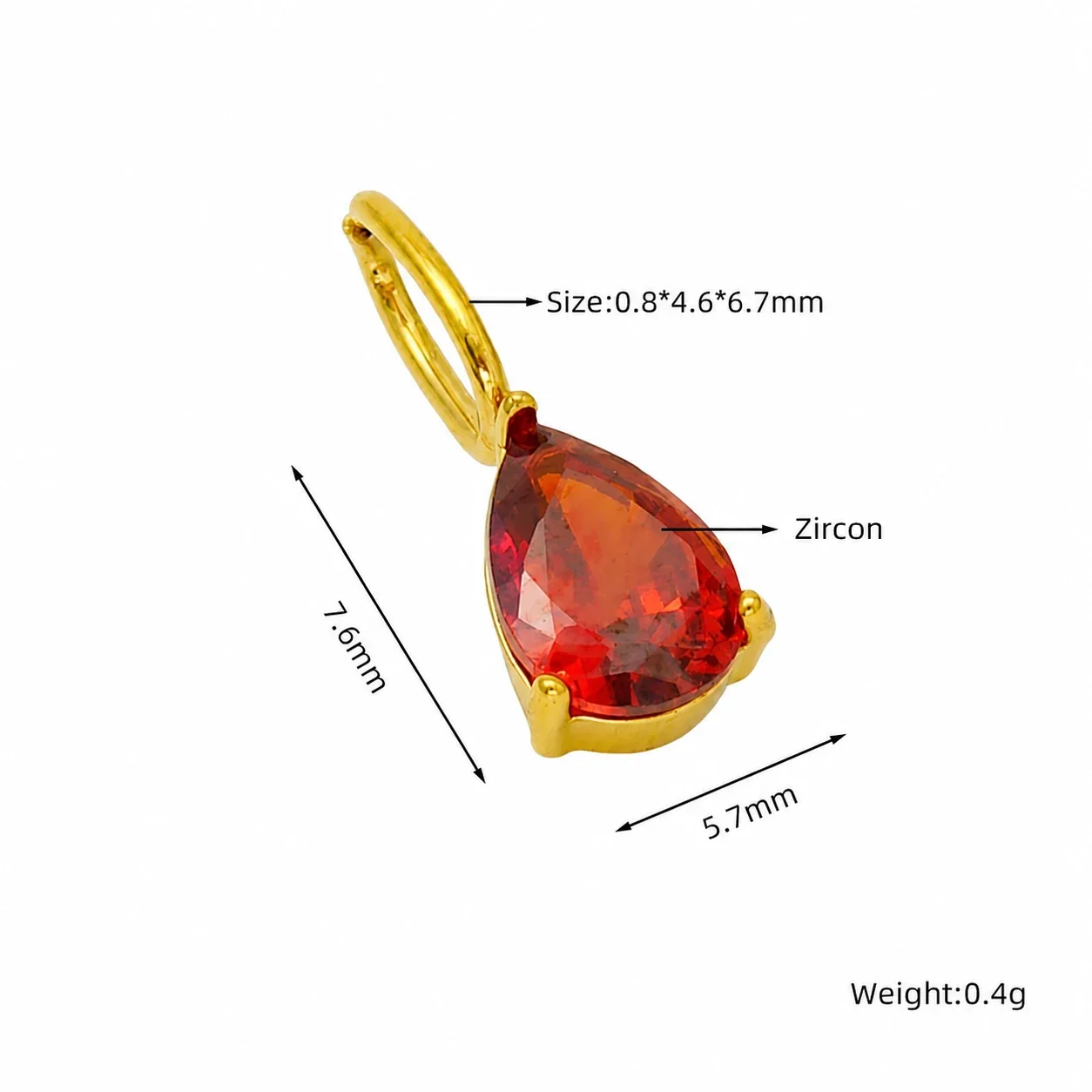 Vivid Gold-Plated Teardrop CZ Huggie Hoop Earrings - Gold Clear CZ
