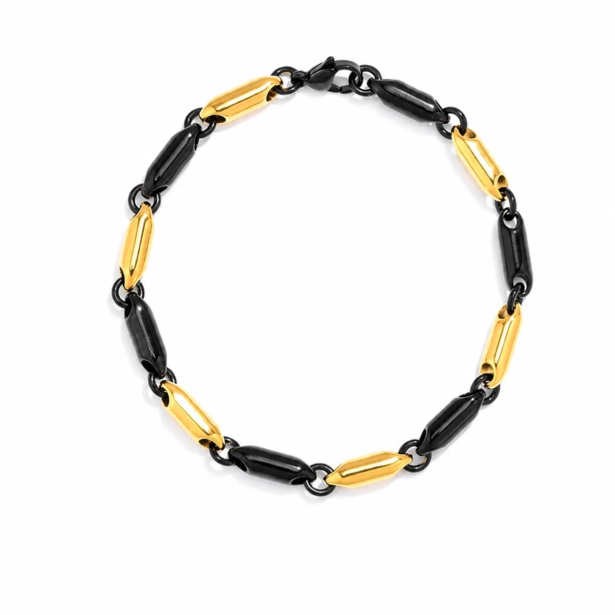 Polished 316 Stainless Steel Bar Link Chain Bracelet