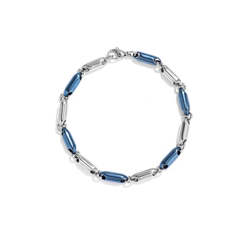Polished 316 Stainless Steel Bar Link Chain Bracelet