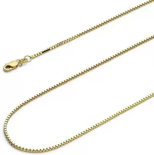 Sleek Gold-Plated Box Link Lobster Clasp Chain Necklace