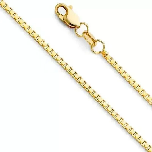 Sleek Gold-Plated Box Link Lobster Clasp Chain Necklace