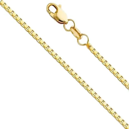 Sleek Gold-Plated Box Link Lobster Clasp Chain Necklace