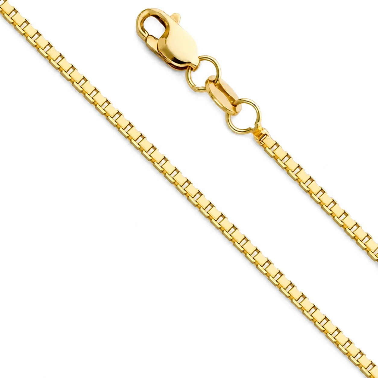 Sleek Gold-Plated Box Link Lobster Clasp Chain Necklace - Rose Gold mm Box