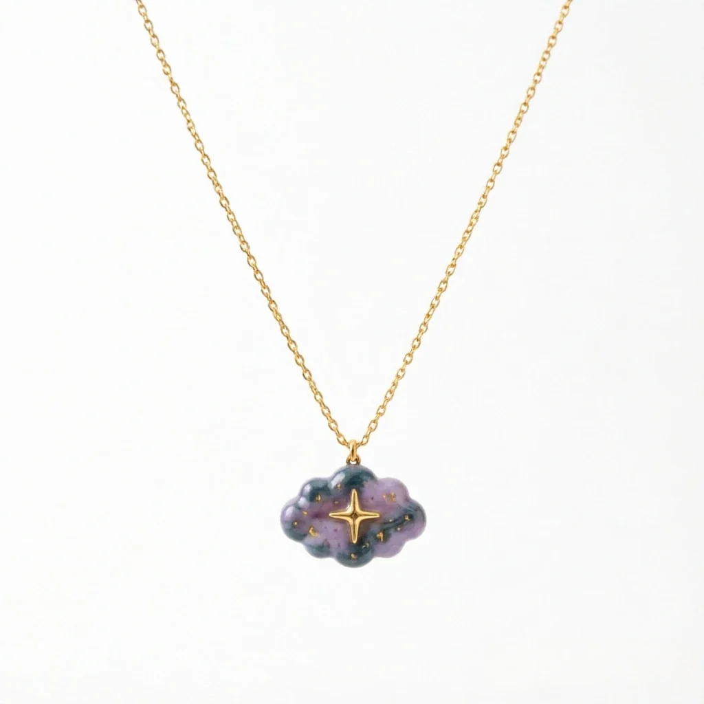 Whimsical Gold-Plated Cable Chain Pastel Charm Necklace