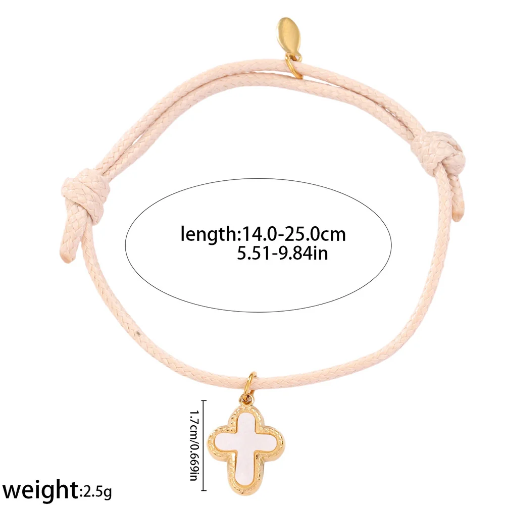 Foto do produto: Pulseira de cordão com pendente de cruz, aço inoxidável 316 banhado a ouro 18K