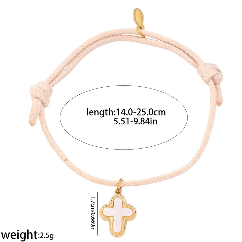 Foto do produto: Pulseira de cordão com pendente de cruz, aço inoxidável 316 banhado a ouro 18K