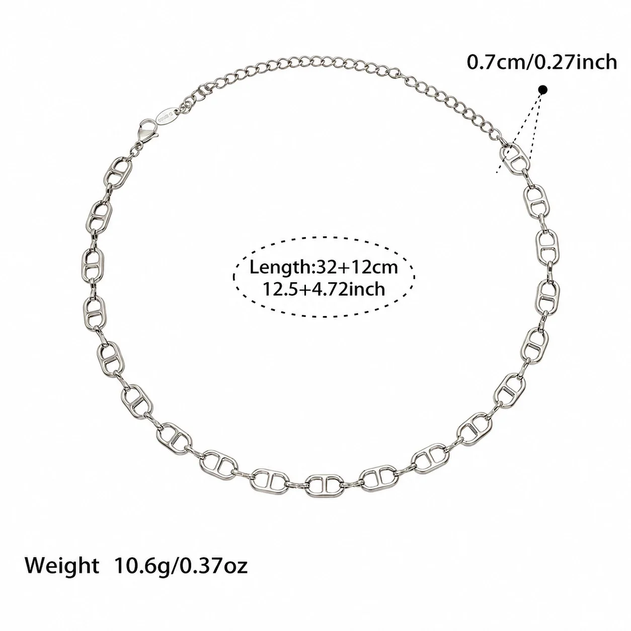 Bold 316L Stainless Steel Mariner Link Jewelry Set - Gold 32+12 cm