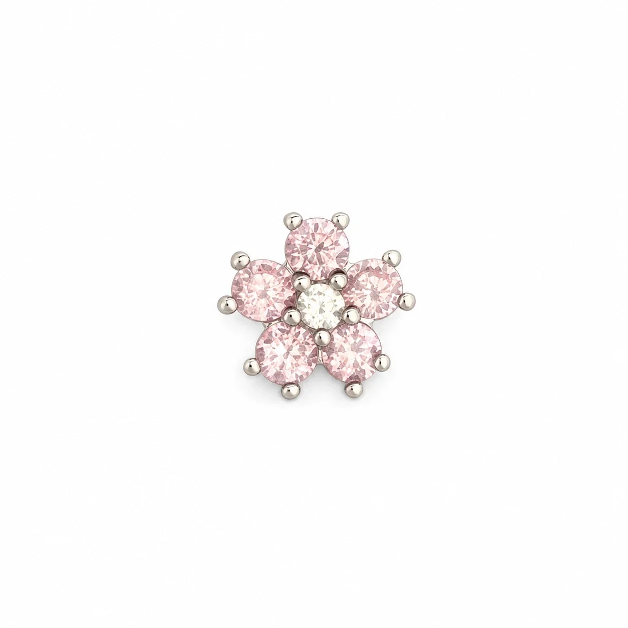 Petite 316 Stainless Flower CZ Stud Earrings