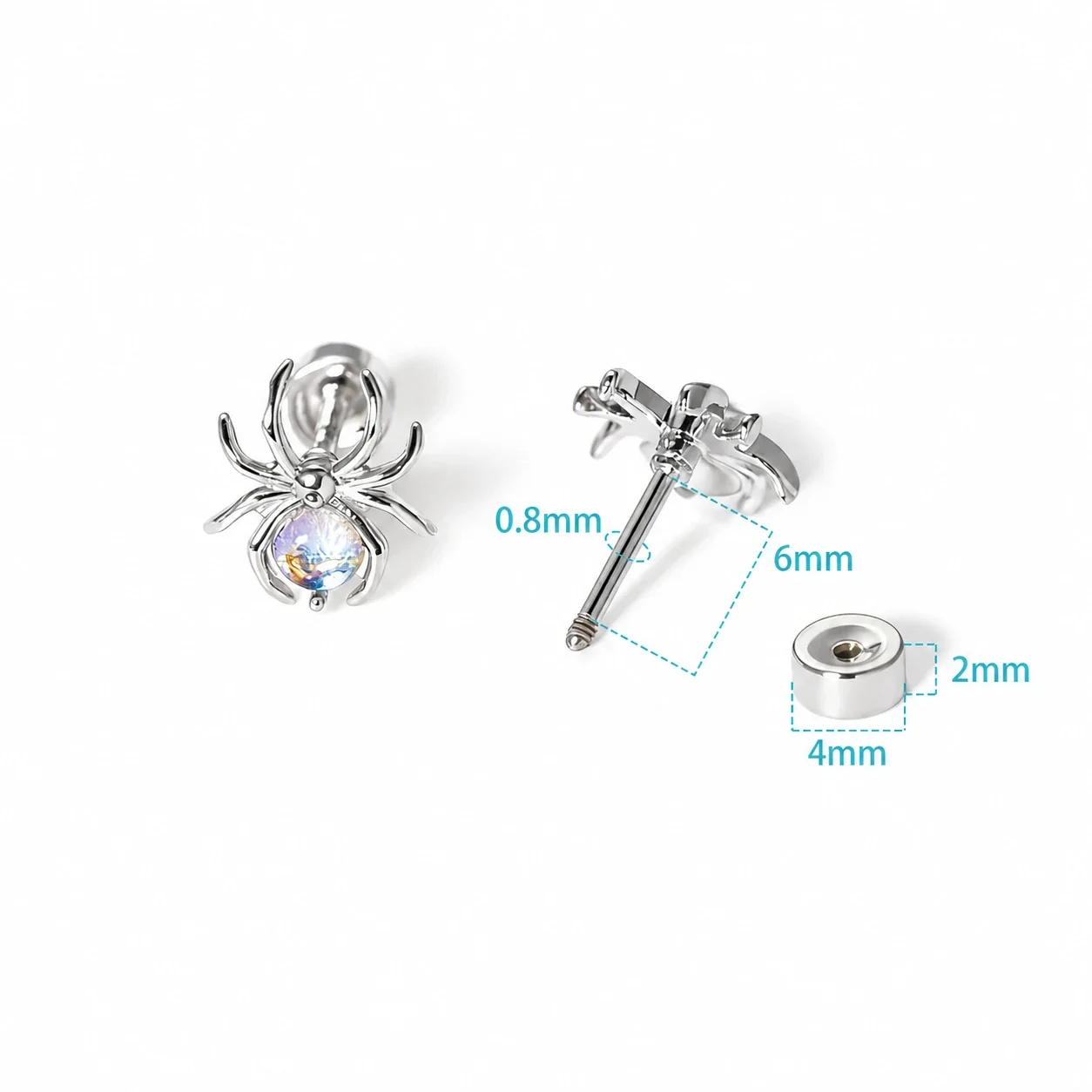 Petite 316 Stainless Flower CZ Stud Earrings