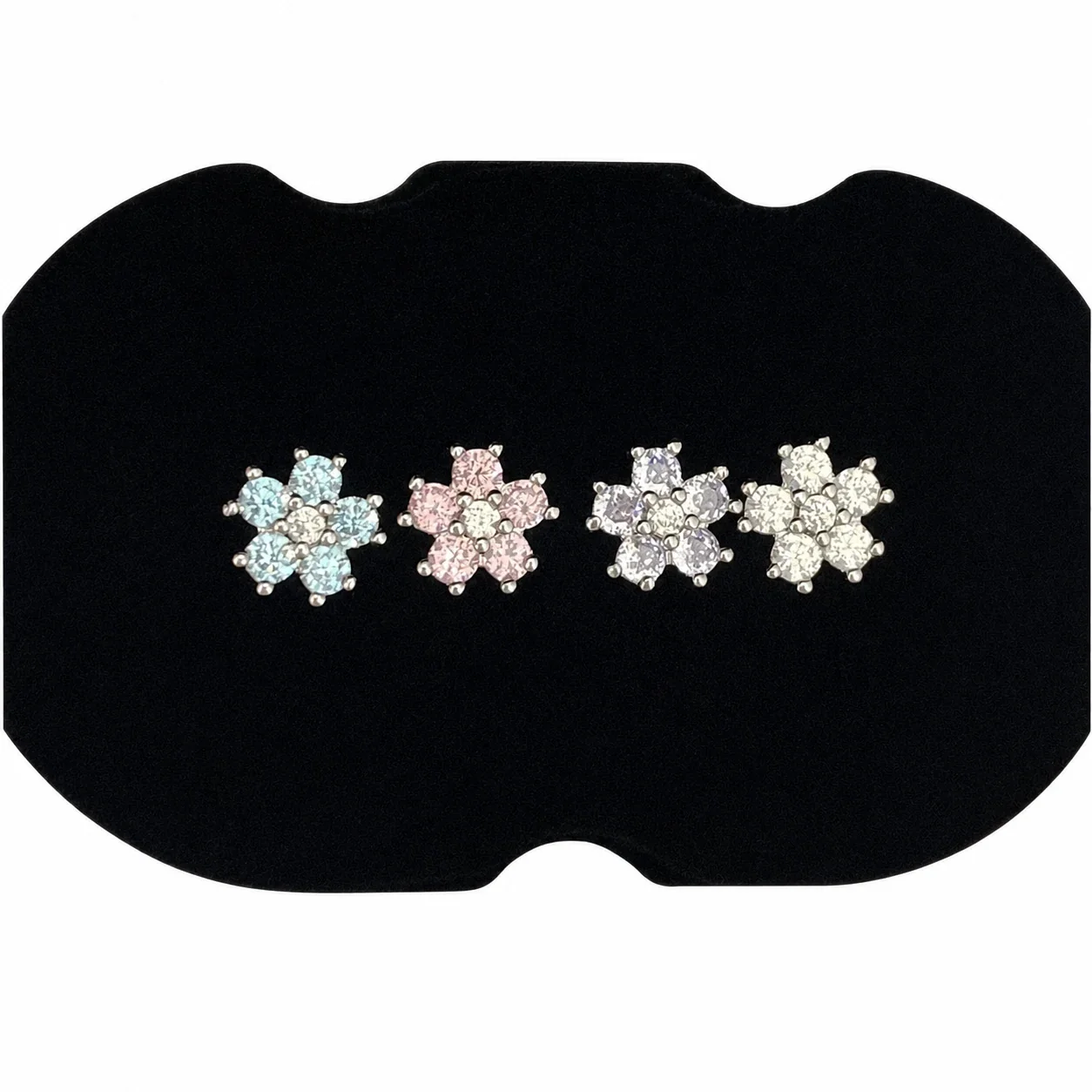 Petite 316 Stainless Flower CZ Stud Earrings