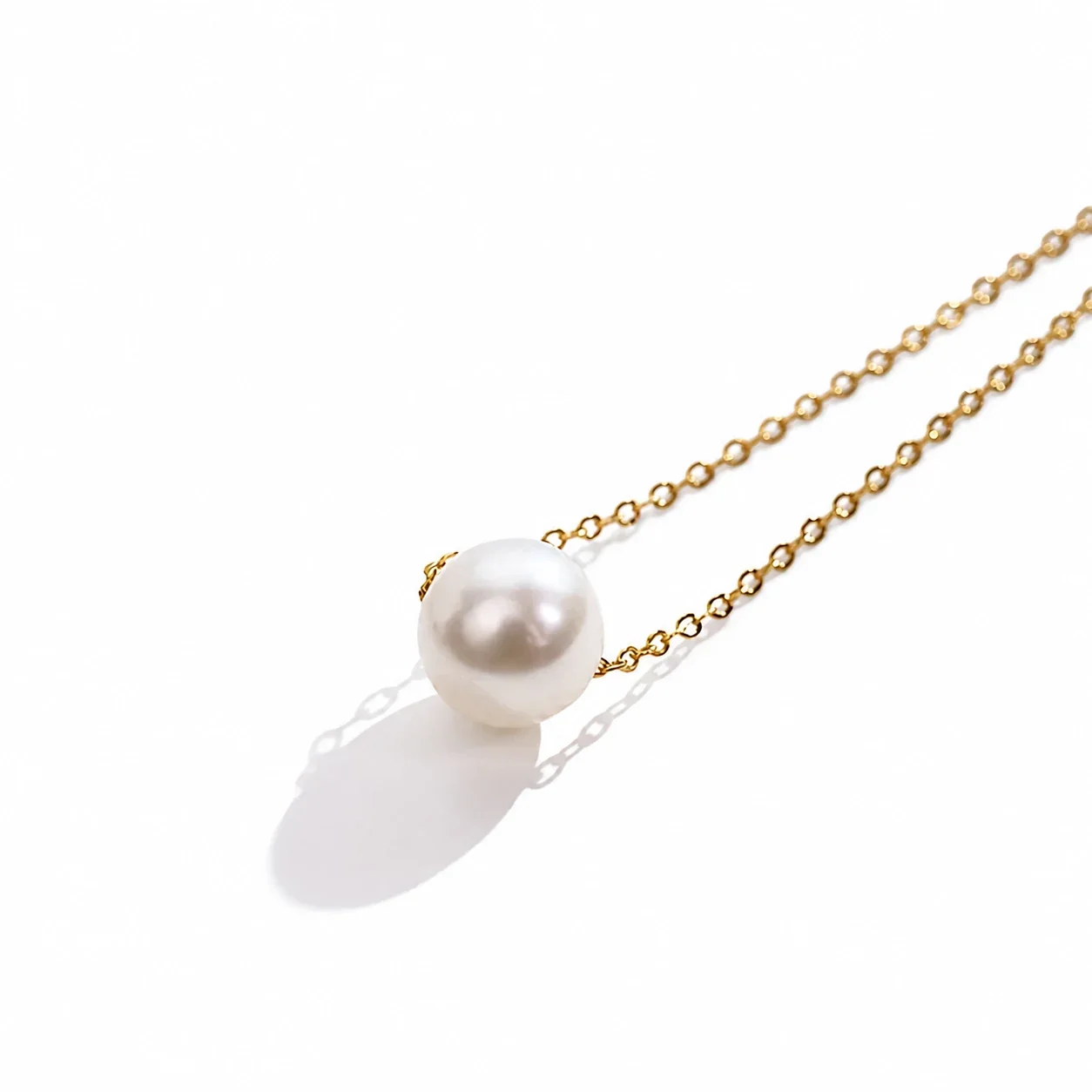Pendant Necklace Pearl-Effect Bead 316 Stainless Steel PVD