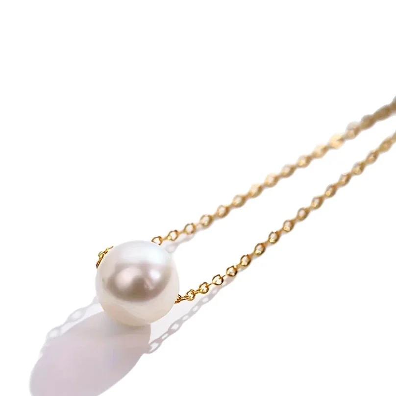 Pendant Necklace Pearl-Effect Bead 316 Stainless Steel PVD